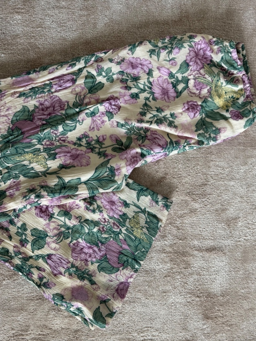 Abercrombie & Fitch Crinkle Palazzo Floral Pull-On Pant - Picture 3 of 4